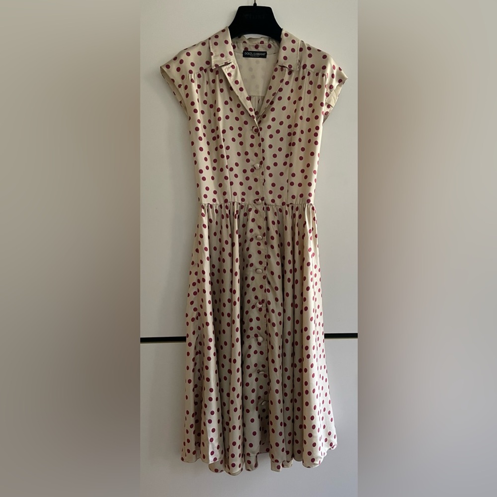 Dolce & Gabbana Silk Twill Polka Dot Dress
